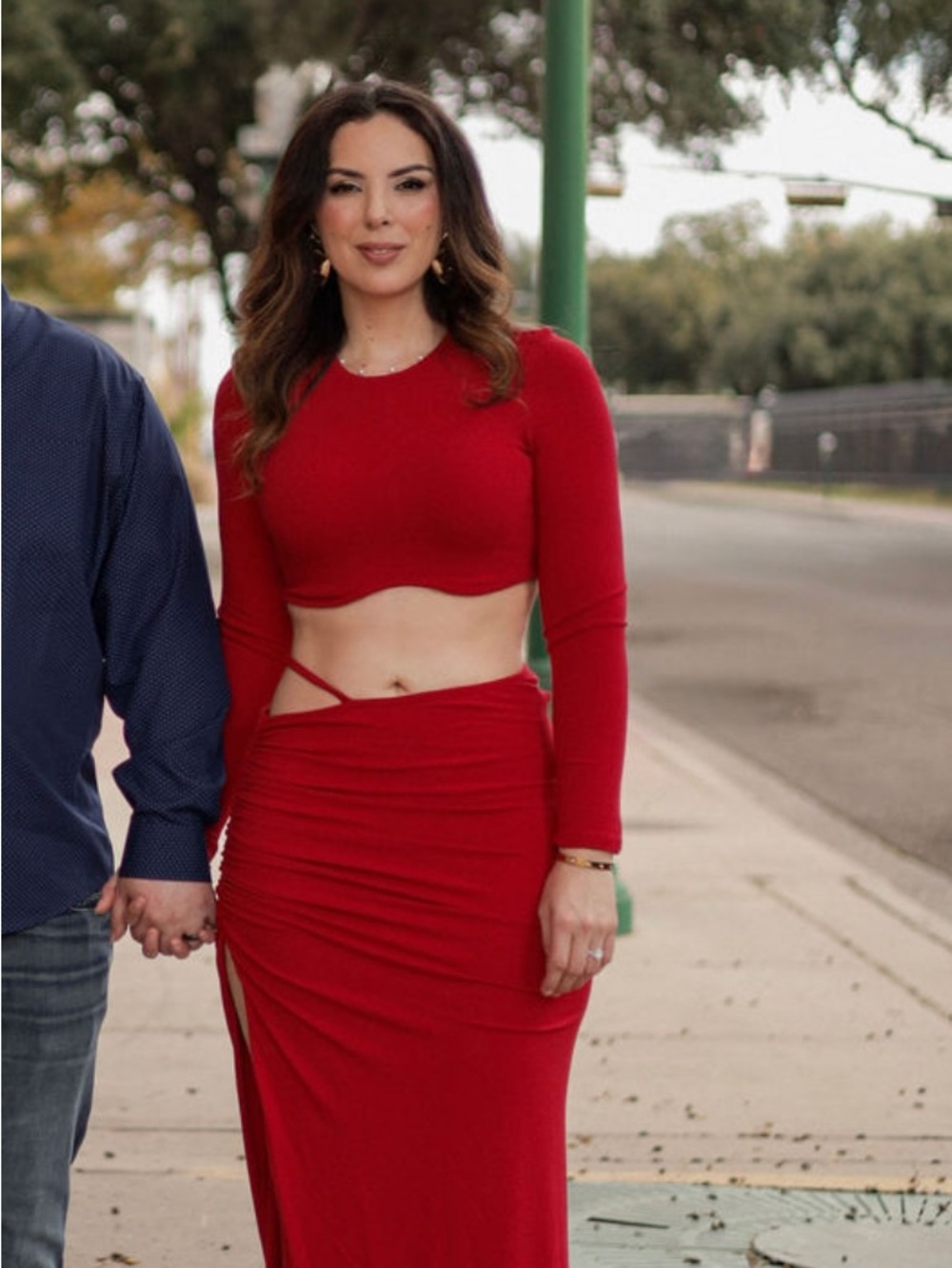JLUXLABEL red top and skirt set